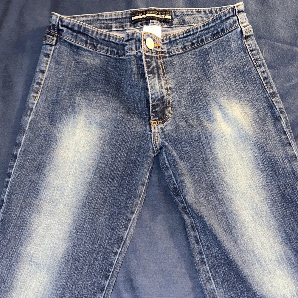 bebe Women's Blue Faded Slim Jeans